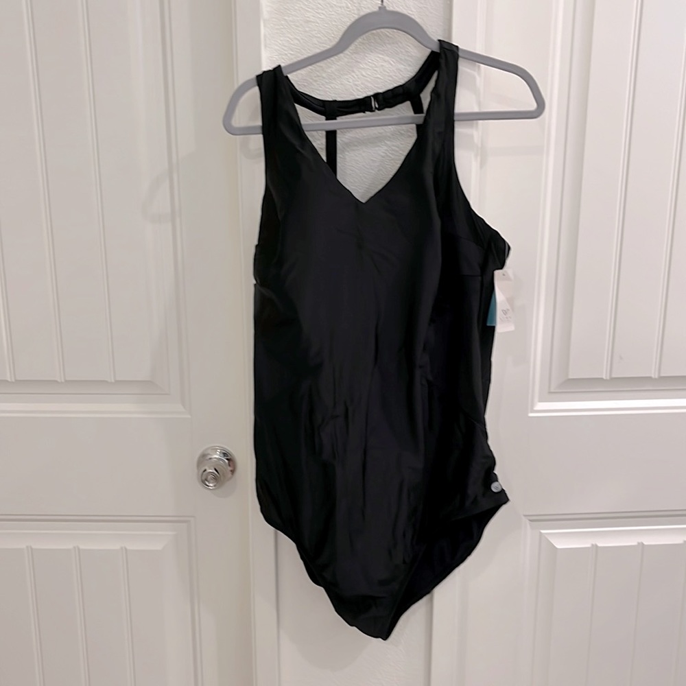Lane Bryant Livi Active Black One Piece Swimsuit